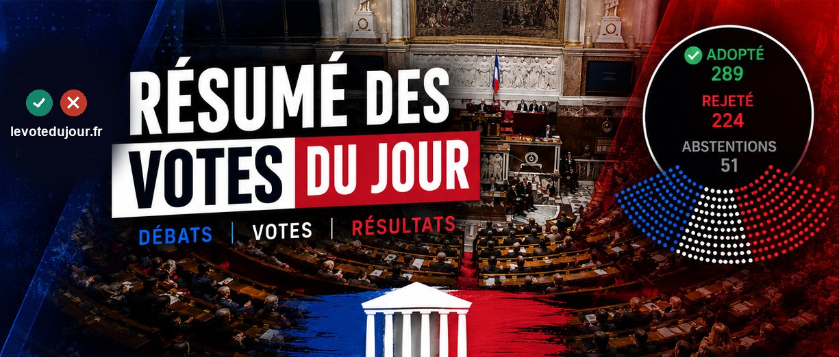 Résumé des votes du jour — l'hémicycle de l'Assemblée nationale